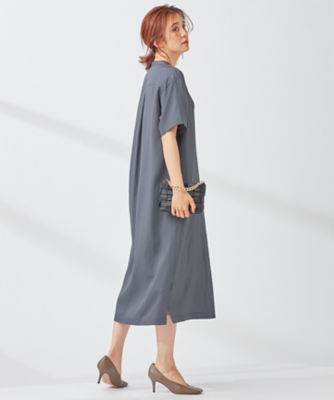 23区の【洗える】テンセルナイロンツイル スキッパー ワンピース