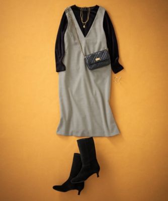 ガンクラブチェックストレッチ ワンピース（OPWOSA0305