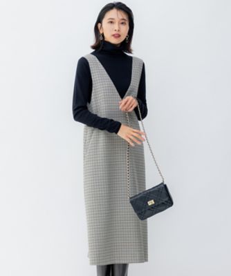 23区 ガンクラブチェック ストレッチ ワンピース ストレッチ ニットブルゾン ガンクラブチェックストレッチ ワンピース（OPWOSA0305