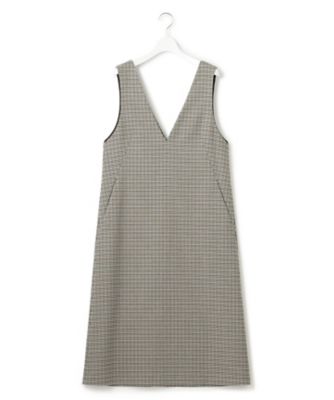 23区 ガンクラブ チェック ストレッチ ワンピース ブラウン サイズ44 ガンクラブチェックストレッチ ワンピース（OPWOSA0305