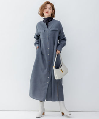 ポリエステルウール シャツワンピース（OPWOSA0310） | 23区