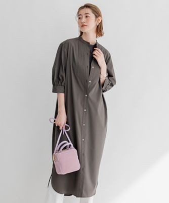＜23区 (Women)＞【洗える】プレーンストレッチタフタ　シャツ　ワンピース（ＯＰＷＯＳＭ０４１０）