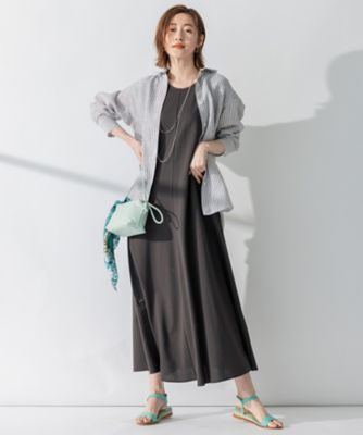 美品✨23区 2023 洗えるライトピケジャージー　フレア ワンピース 38 黒 11008OPWOSM0537075004?$VS_1500$