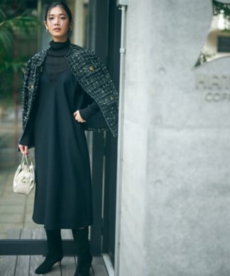 niana ビスチェミモレ丈＆袖ありセレモニーフォーマル ダークカーキ　XL ニアナ niana ビスチェ風ハイネックレース結婚式ワンピース