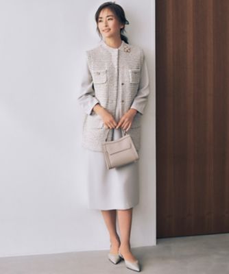 ＜自由区 L (Women/大きいサイズ)＞【セットアップ対応・洗える】トリアセダブルクロス　ワンピース（ＯＰＷＲＣＳ０００１）