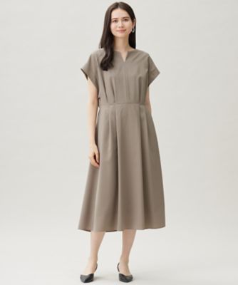 ＜自由区 L (Women/大きいサイズ)＞【１７号サイズまで展開】ウーステッドライク　ワンピース（ＯＰＷＲＧＡ００１０）