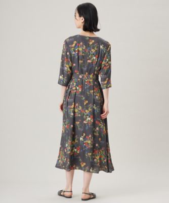 洗える】フラワーガーデンプリント ワンピース（OPWRGM0306