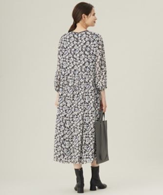 洗える】スノーフラワープリント ワンピース（OPWRGS0004