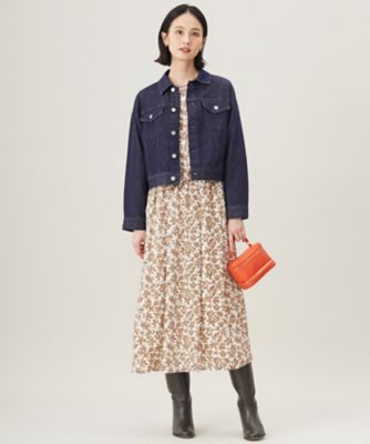 洗える】スノーフラワープリント ワンピース（OPWRGS0004