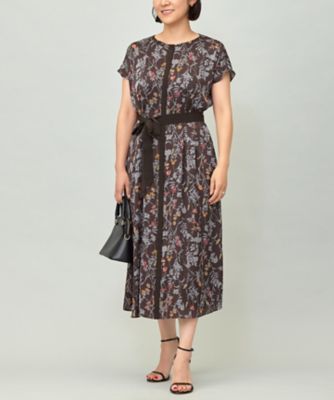 ＜自由区 L (Women/大きいサイズ)＞【ご好評につき追加生産・新色追加】ハーバルフロープリント　ワンピース（ＯＰＷＲＳＭ０４１５）