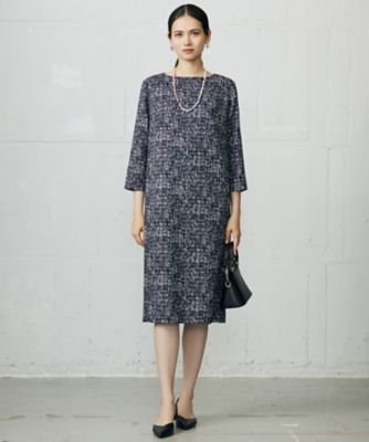 ＜自由区 L (Women/大きいサイズ)＞プリントジャカードストレッチ　　ワンピース（ＯＰＷＲＳＷ０４１３）