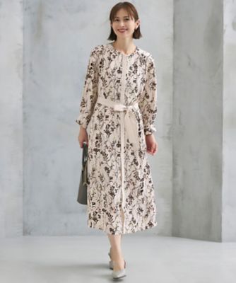WEB＆一部店舗限定】ハーバルフロープリント8分袖 ワンピース