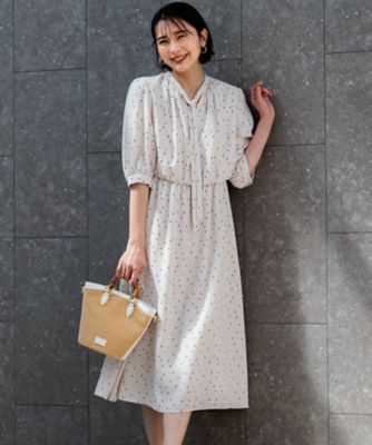 ＜23区 S (Women/小さいサイズ)＞【洗える】バックサテンアムンゼンレーユルダイヤプリント　ワンピース（ＯＰＷＳＣＭ０４０２）