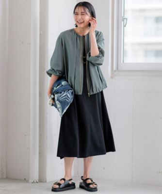 洗える】レーヨンポリエステルストレッチ フレア ワンピース