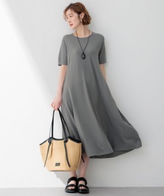 洗える】レーヨンポリエステルストレッチ フレア ワンピース