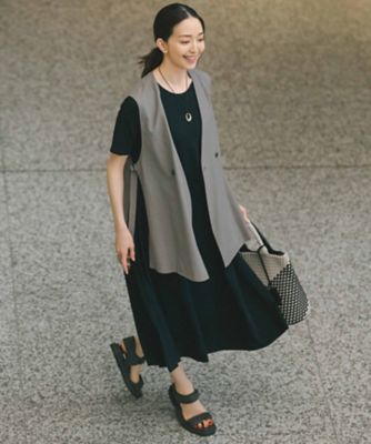 オンワード　23区 フレア　ワンピース　サマー　　涼しい　セミフォーマル　美品 洗える】レーヨンポリエステルストレッチ フレア ワンピース