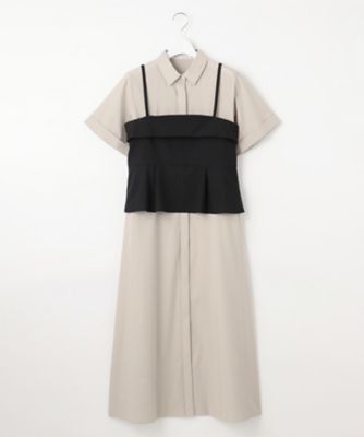 【ＣＬＡＳＳＹ．コラボ】ビスチェコンビ　シャツワンピース（ＯＰＷＳＣＭ０５１４）