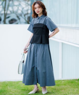 【ＣＬＡＳＳＹ．コラボ】ビスチェコンビ　シャツワンピース（ＯＰＷＳＣＭ０５１４）