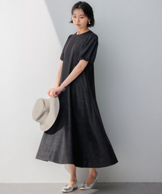 洗える】デニムライクシャンブレー ワンピース