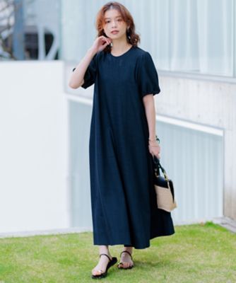 洗える】デニムライクシャンブレー ワンピース