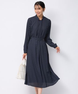 ＜23区 S (Women/小さいサイズ)＞スクエアドット　プリント　ワンピース（ＯＰＷＳＣＳ０００９）