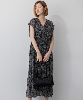 洗える】アンティークフラワープリント ワンピース