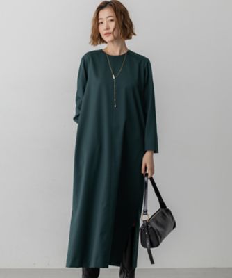 23区 S (Women/小さいサイズ)/ニジュウサンク エス メリノウールサテン ワンピース(OPWSGW0515) 064_パイングリーン ワンピース・ドレス【三越伊勢丹/公式】
