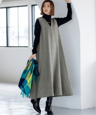 ラメミックスツイード Vネックワンピース（OPWSGW0517