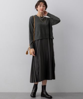 ニットセットアップ プリーツコンビ ワンピース（OPWSGW6659