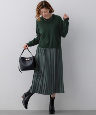 ニットセットアップ プリーツコンビ ワンピース（OPWSGW6659