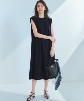 ストレッチジョーゼット スリーブレス ワンピース