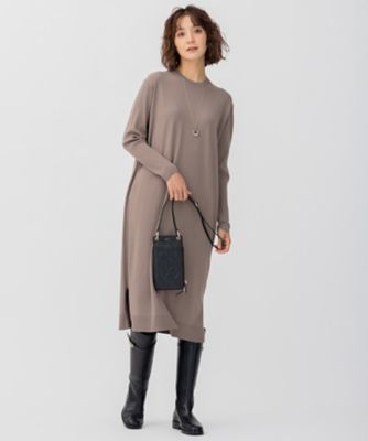 23区　ヴィスコースストレッチ リブ袖 ワンピース　¥28,600 サイズ38 好評につきカラー追加】ヴィスコースストレッチ リブ袖 ワンピース