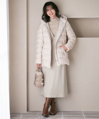 WEB限定カラーあり】ウール圧縮スムース Vネック ワンピース