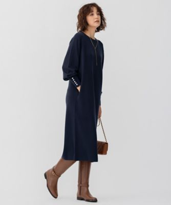 CLASSY．1月号掲載】ウールブレンド パール ニットワンピース
