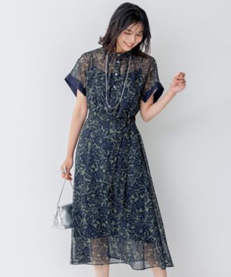 【新品】ボタニカルプリント フレア ワンピース size38　23区 ボタニカルプリント フレア ワンピース（OPWSSA0101） | 23