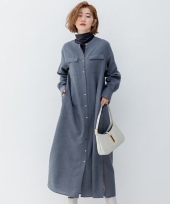 ＜23区 S (Women/小さいサイズ)＞ポリエステルウール　シャツワンピース（ＯＰＷＳＳＡ０３１０）