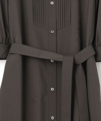 【23区】タグ付　23SS プレーンストレッチタフタ シャツ ワンピース　38 23区】タグ付 23SS プレーンストレッチタフタ シャツ ワンピース 38