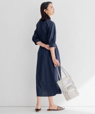 洗える】プレーンストレッチタフタ シャツ ワンピース