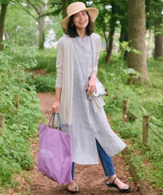 archivio ノースリーブシャツ【36】 洗える】LIBECO ノースリーブ シャツ ワンピース