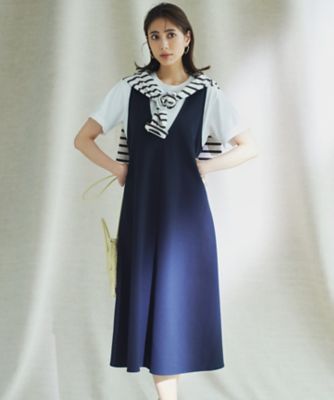 【新品タグ付✨】23区　ロマネポンチジャージー ジャンパースカート　44 23区 【WEB限定】ロマネポンチジャージー ジャンパースカート （グレー