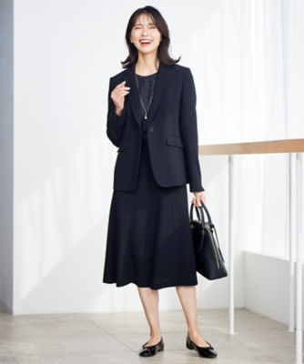 洗える】トリアセダブルジョーゼット フレア ワンピース  