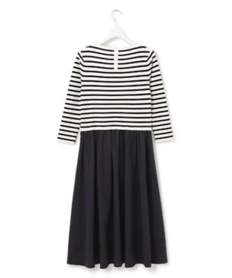 洗える】ハイカウントライトタフタ ドッキング ワンピース