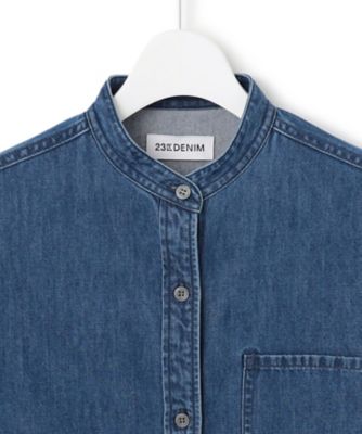 洗える】23区DENIM ライトダンガリー シャツ ワンピース
