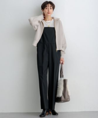 23区 ワイドパンツ サロペット 2way カジュアル ブラック 46 未使用品 洗える】ドライ2WAYストレッチ サロペット