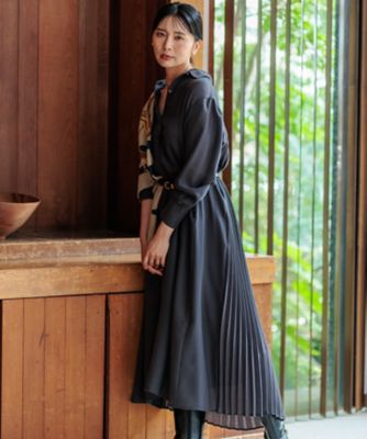23区 L (Women/大きいサイズ)/ニジュウサンク エル 【洗える】ウール混シアービエラ ワンピース(OPWWCA0304)
