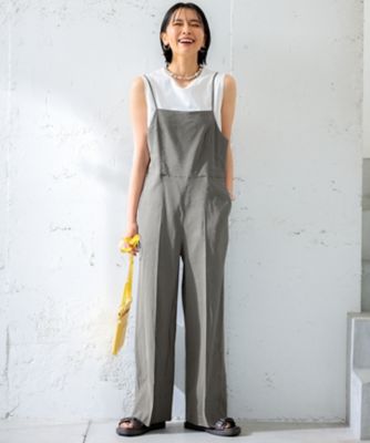 23区【CLASSY.6月号掲載/洗える】リネンレーヨンストレッチ サロペット CLASSY．6月号掲載／洗える】リネンレーヨンストレッチ