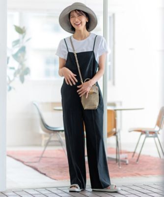 【ＣＬＡＳＳＹ．６月号掲載／洗える】リネンレーヨンストレッチ　サロペット（ＯＰＷＷＣＭ０４０４）