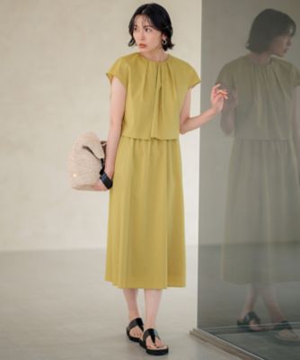 【接触冷感／洗える】ストレッチラミー混タフタ　ワンピース（ＯＰＷＷＣＭ０５０７）
