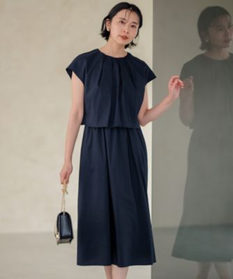 【接触冷感／洗える】ストレッチラミー混タフタ　ワンピース（ＯＰＷＷＣＭ０５０７）