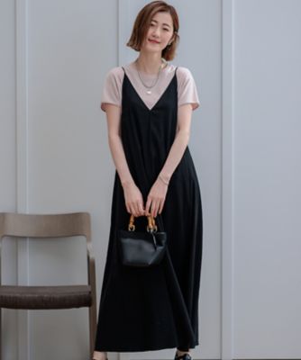 【洗える】リネンレーヨンストレッチ　キャミソール　ワンピース（ＯＰＷＷＣＭ０５１３）